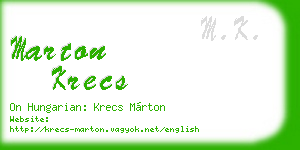 marton krecs business card