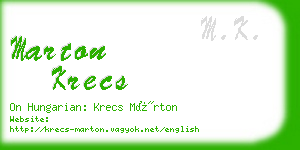 marton krecs business card
